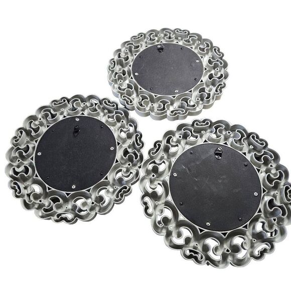 Vtg Off White Ornate Light Syroco Style Victorian Scroll Designs Framed Fancy Pl - Picture 5 of 5